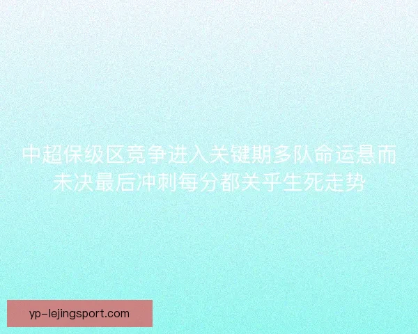 中超保级区竞争进入关键期多队命运悬而未决最后冲刺每分都关乎生死走势